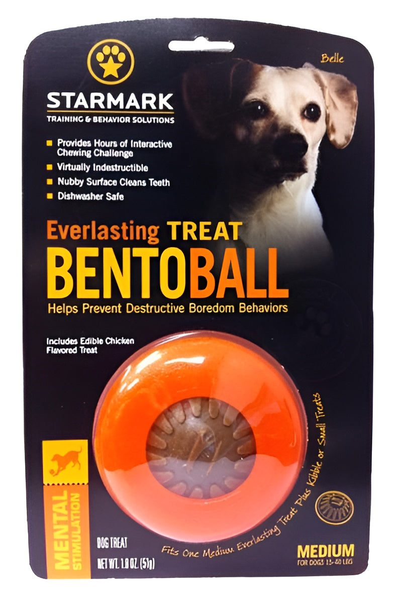 Starmark Everlasting Treat Bento Ball Tough Dog Stimulated Toy - Medium(under 40 pounds)