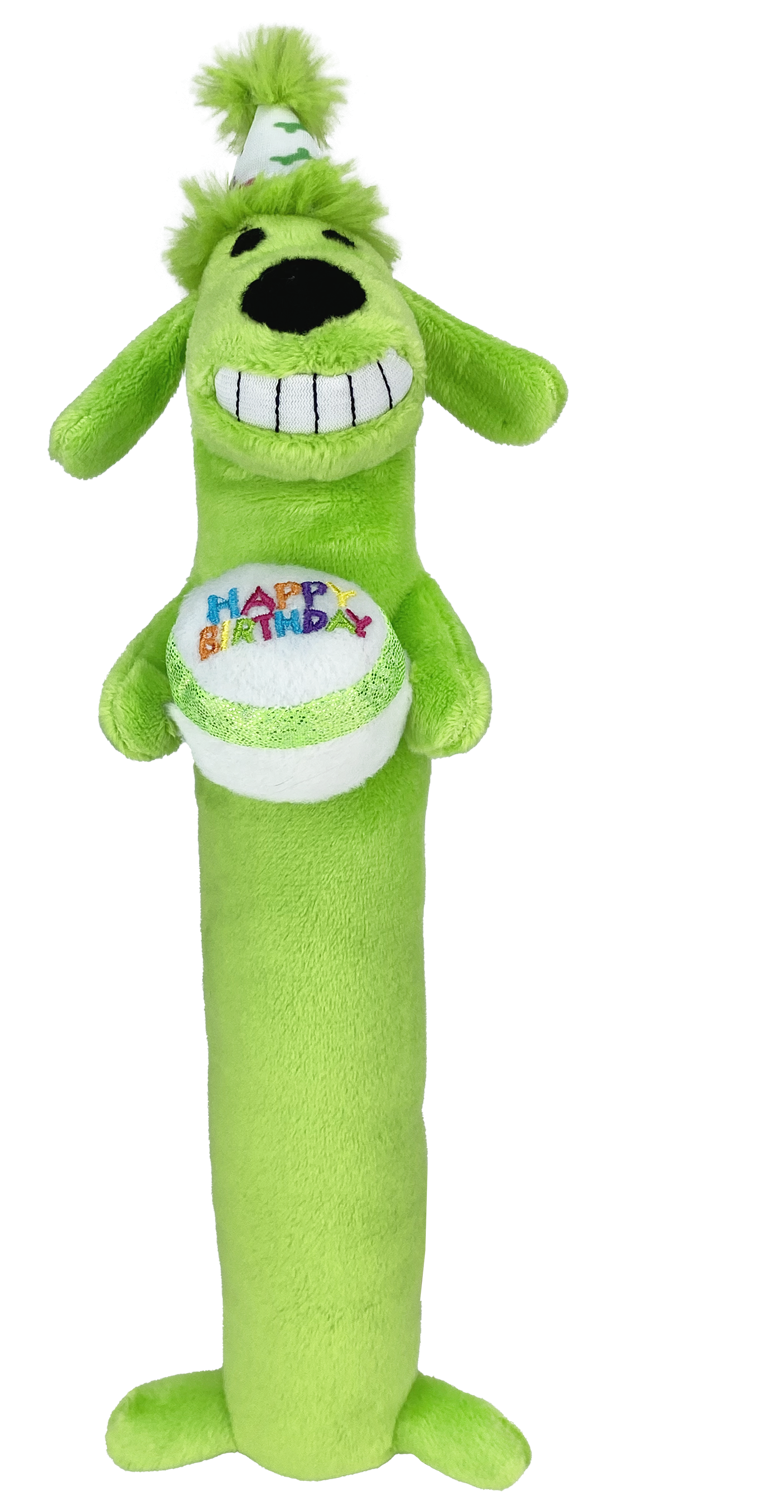 Multipet Birthday Loofa Dog Toy Medium - 12'(Green)