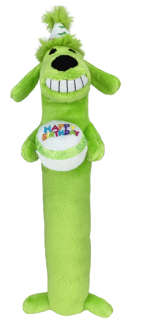 Multipet Birthday Loofa Dog Toy Medium - 12'(Green)