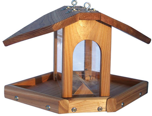 Stovall Cedar Multi-Sided Seed Hanging Bird Feeder with Chain