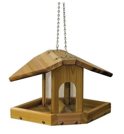 Stovall Cedar Multi-Sided Seed Hanging Bird Feeder with Chain