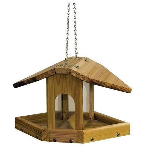 Stovall Cedar Multi-Sided Seed Hanging Bird Feeder with Chain