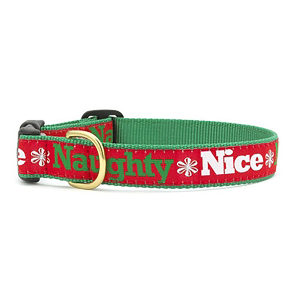 Up Country Naughty & Nice Dog Collar S (9-15”); Narrow 5/8 inch width