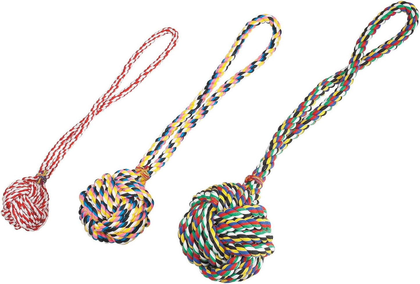Zanies Poly/Cotton Monkeys Fist Knot Rope Dog Toy - 17-Inch