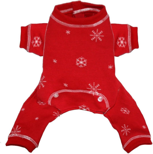 Hip Doggie Red Snowflake Longjohns, Medium