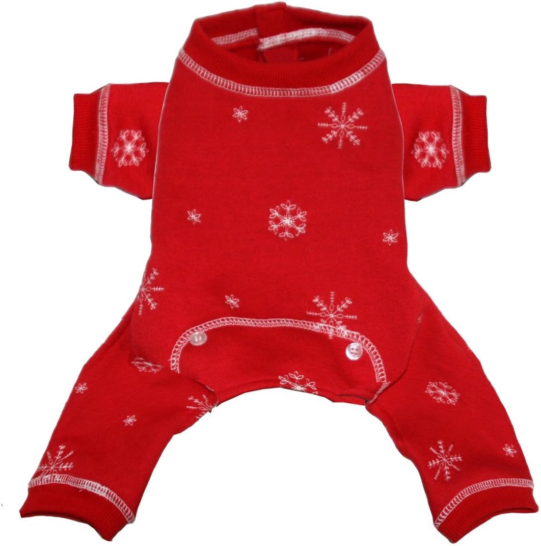 Hip Doggie Red Snowflake Longjohns, X-Small