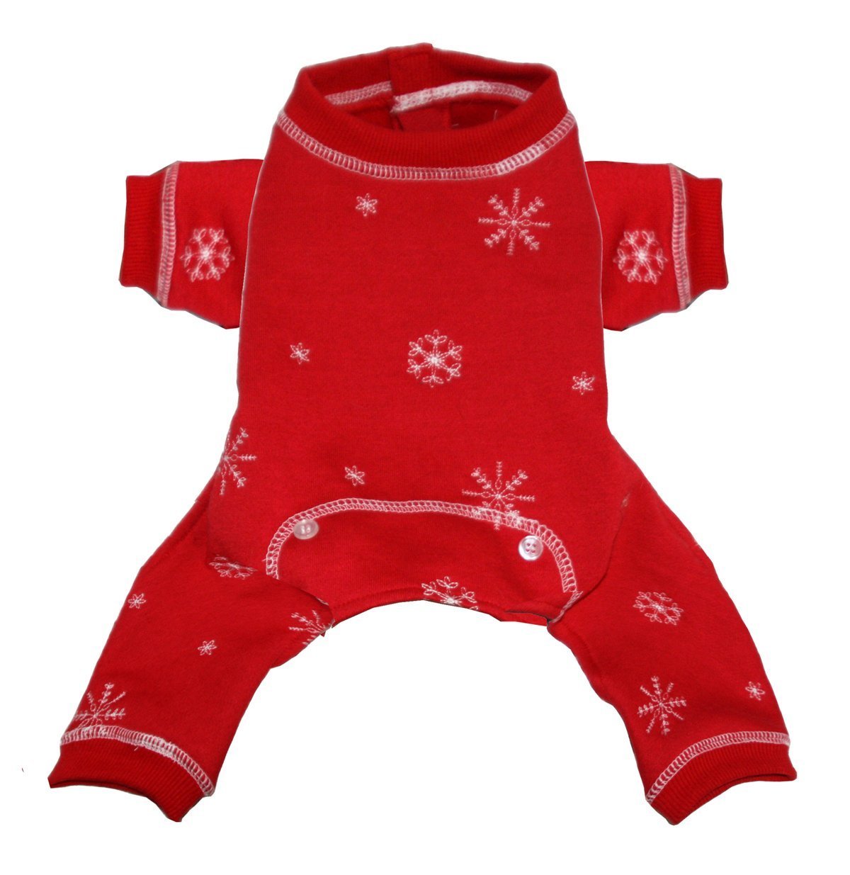 Hip Doggie Red Snowflake Longjohns, X-Large