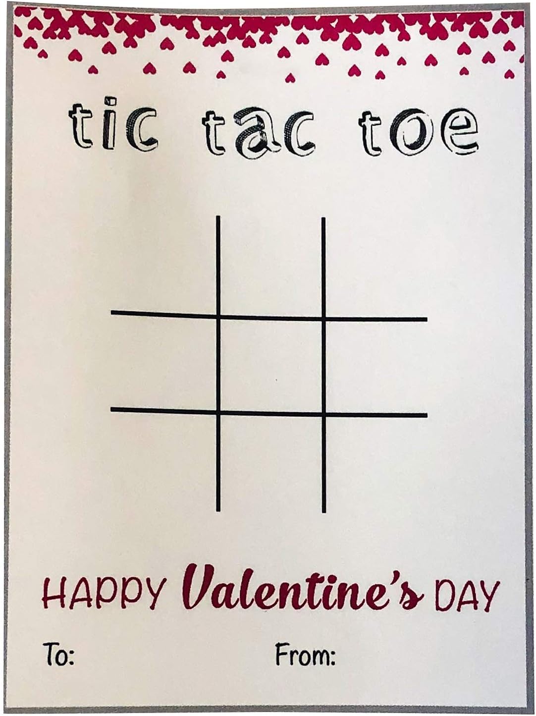 Midlee Tic Tac Toe Valentine's Day Classroom Exchange Gift with Crayons- Pack of 24