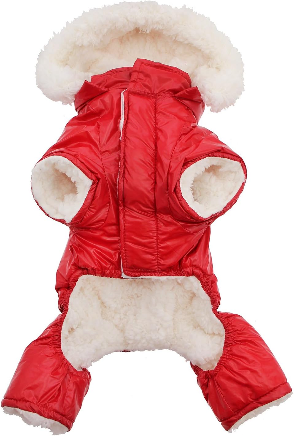 DOGGIE DESIGN Red Ruffin It Dog Snow Suit Harness (Large)