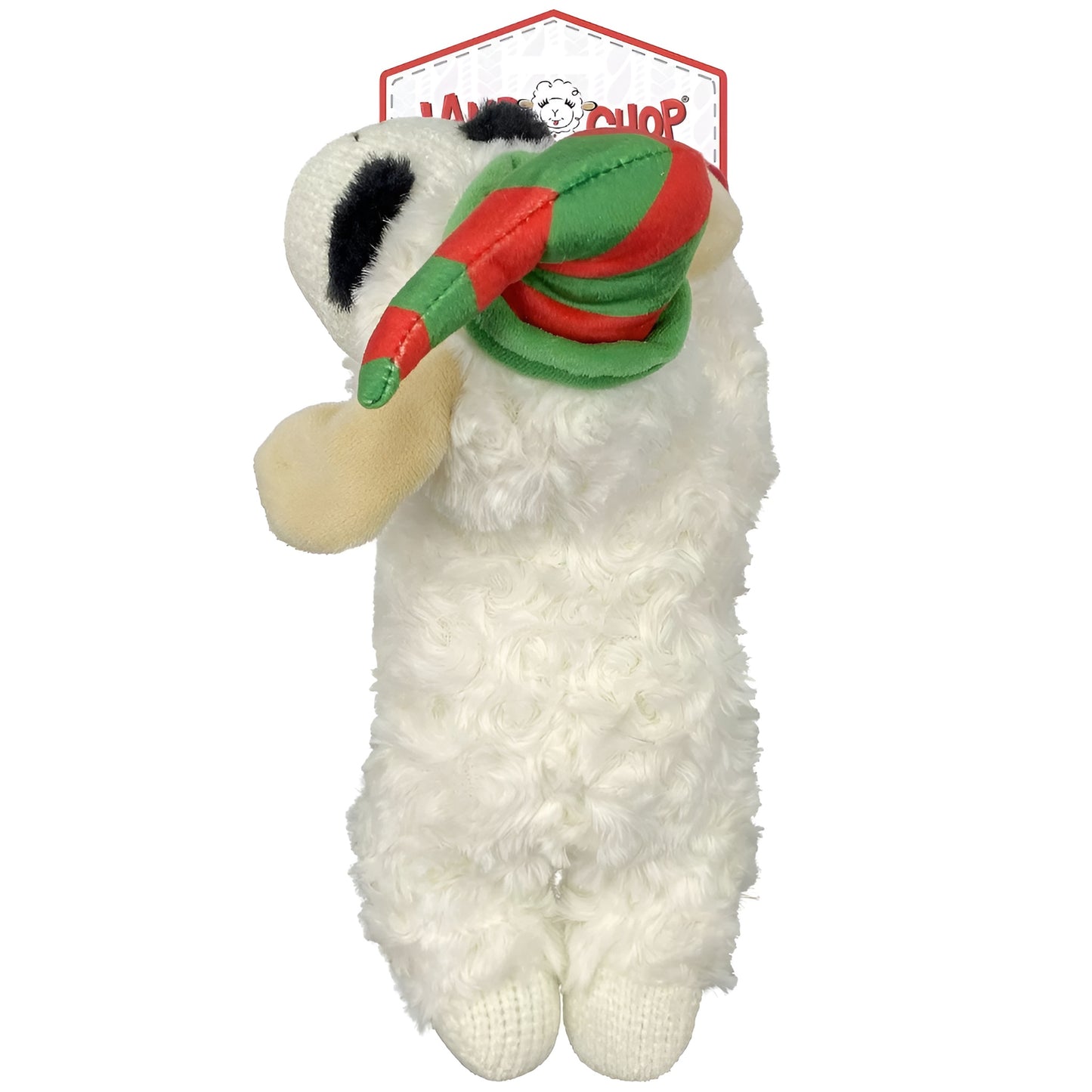Multipet Holiday Lamb Chop With/Elf Hat 10" Plush Dog Toy