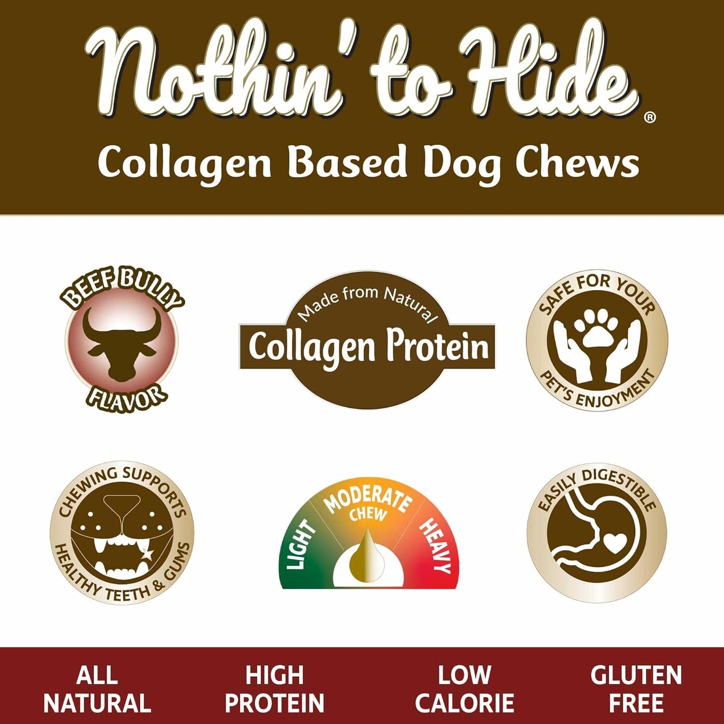 Fieldcrest Farms Nothin' To Hide Bully Flip Chips Natural Rawhide Dog Treats-8pk