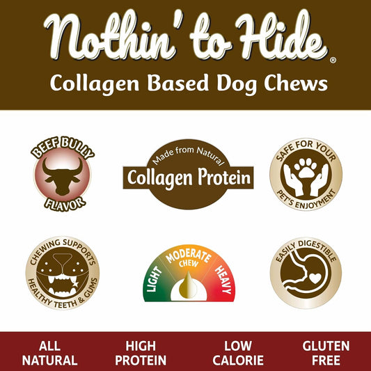 Fieldcrest Farms Nothin’ to Hide Large Roll Dog Chews, 10” Bully Stick Flavor, 2 Pack