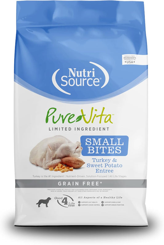 NutriSource PureVita Grain Free Small Bites Turkey and Sweet Potato Entree Dry Dog Food - 5 lbs