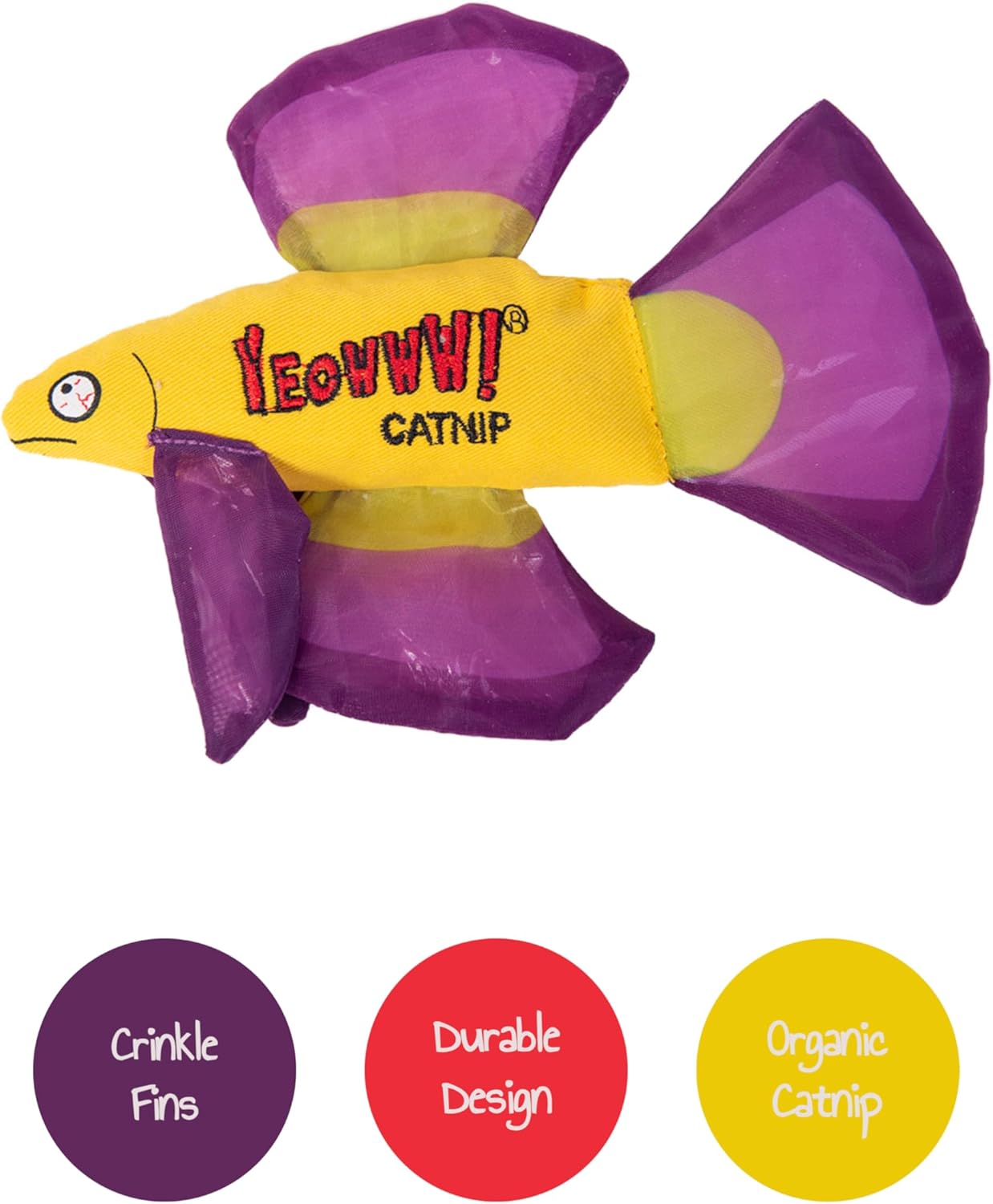 Yeowww! Mo Betta Fish Catnip Filled Cat Toy - Purple