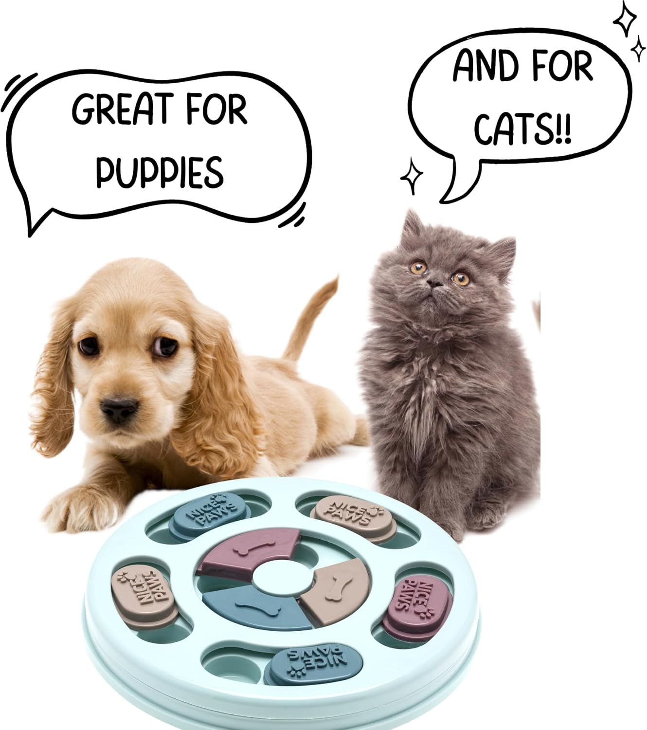 Nice Paws Slide & Treat Game Dog Puzzle Feeder