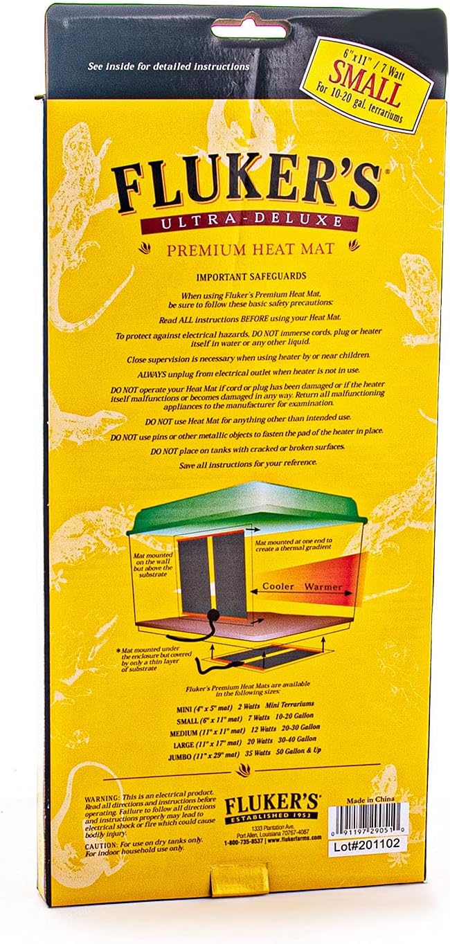 Flukers Premium Heat Mat for Reptiles and Amphibians- Small