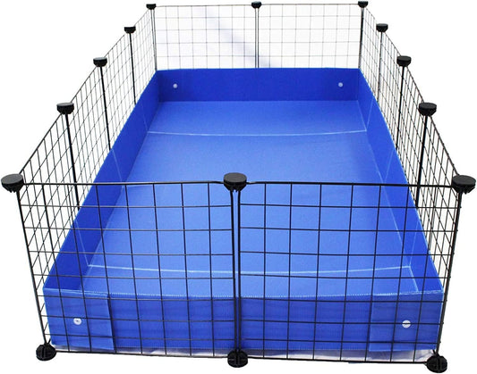 Midlee Guinea Pig Panel Cage with Blue Liner - 12 pc