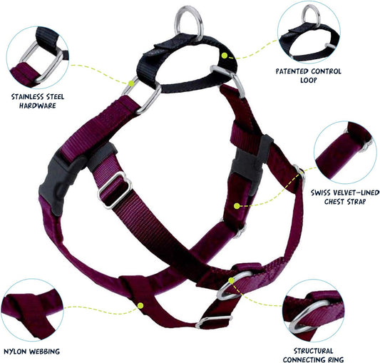 2 Hounds Design Freedom No Pull Dog Harness X-Large Burgundy