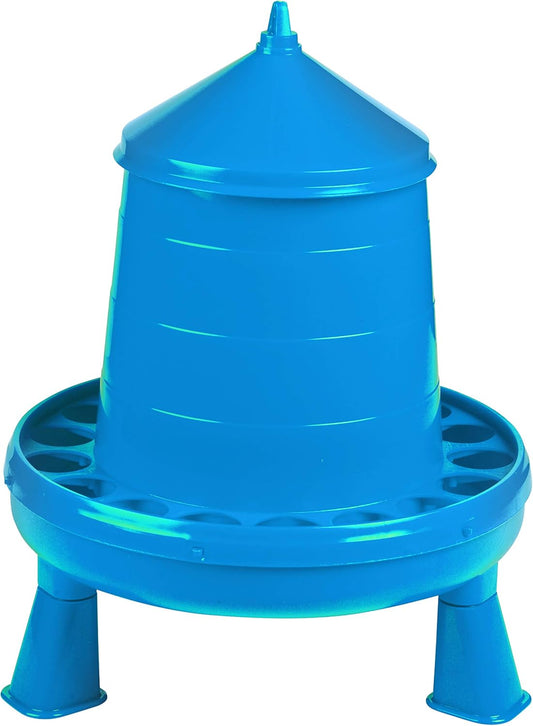 Double Tuf Poultry Feeder With Legs Chicken Feeding Container - Blue (8.5 Lbs)