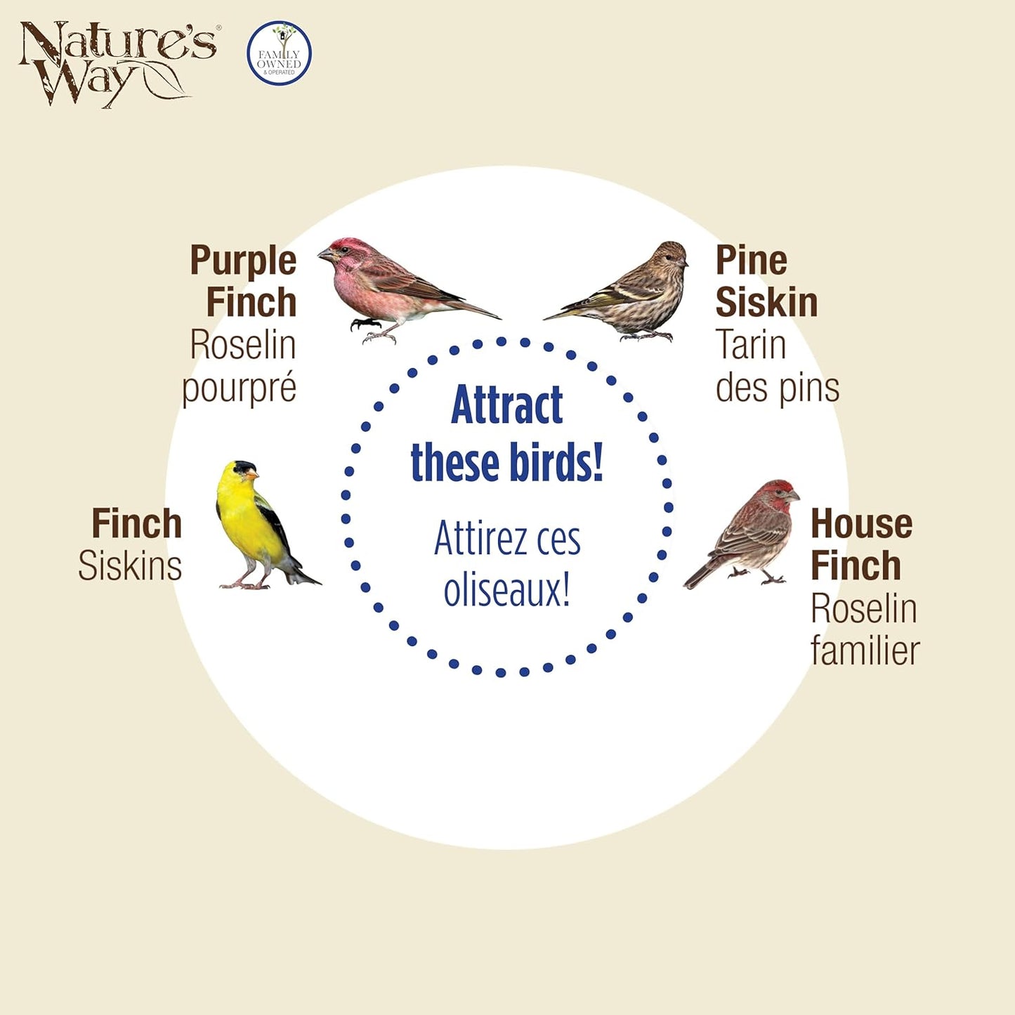 Nature's Way Yellow / Black Funnel Flip Mesh Finch Thistle Bird Feeder - 1.5 Quart