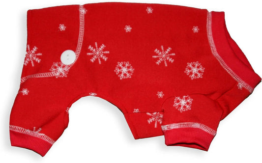 Hip Doggie Red Snowflake Longjohns, Large