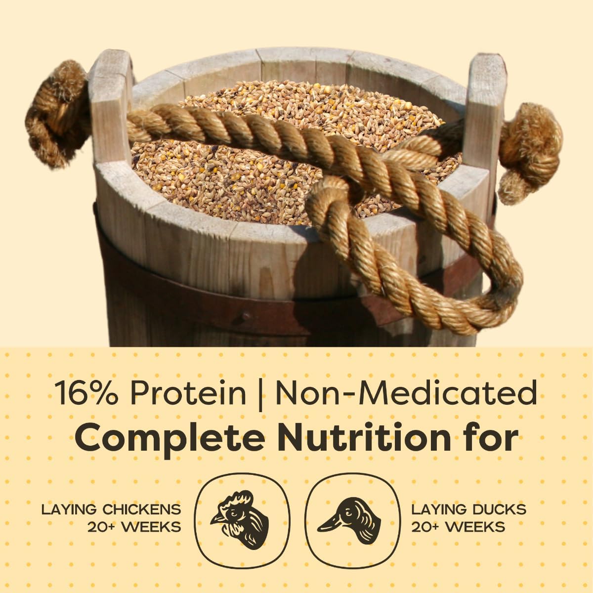 Scratch and Peck Naturally Free Organic Chicken & Duck 16% Layer Mash With Corn - 40-lbs