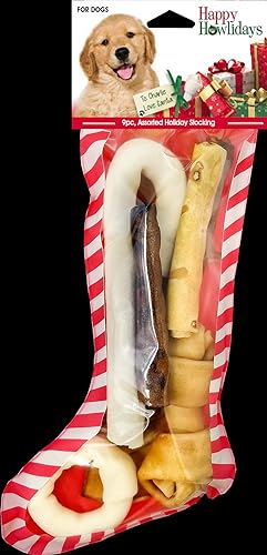 Pet Factory Happy Howlidays Assorted Chews Dog Christmas Stocking 9pc Small