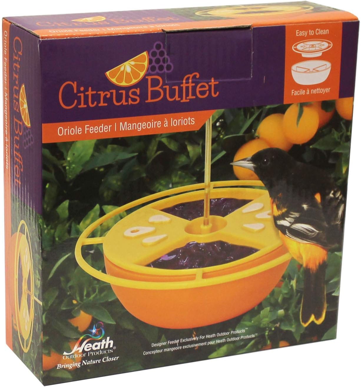 Heath Outdoor Products Orange Citrus Buffet Oriole Bird Feeder - 4.5 Ounce