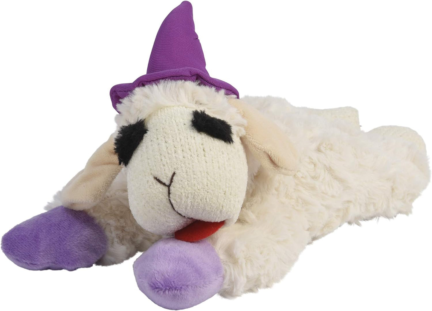 Multipet Lamb Chop with Witch Hat 10.5" - White- One Toy- Assorted Color