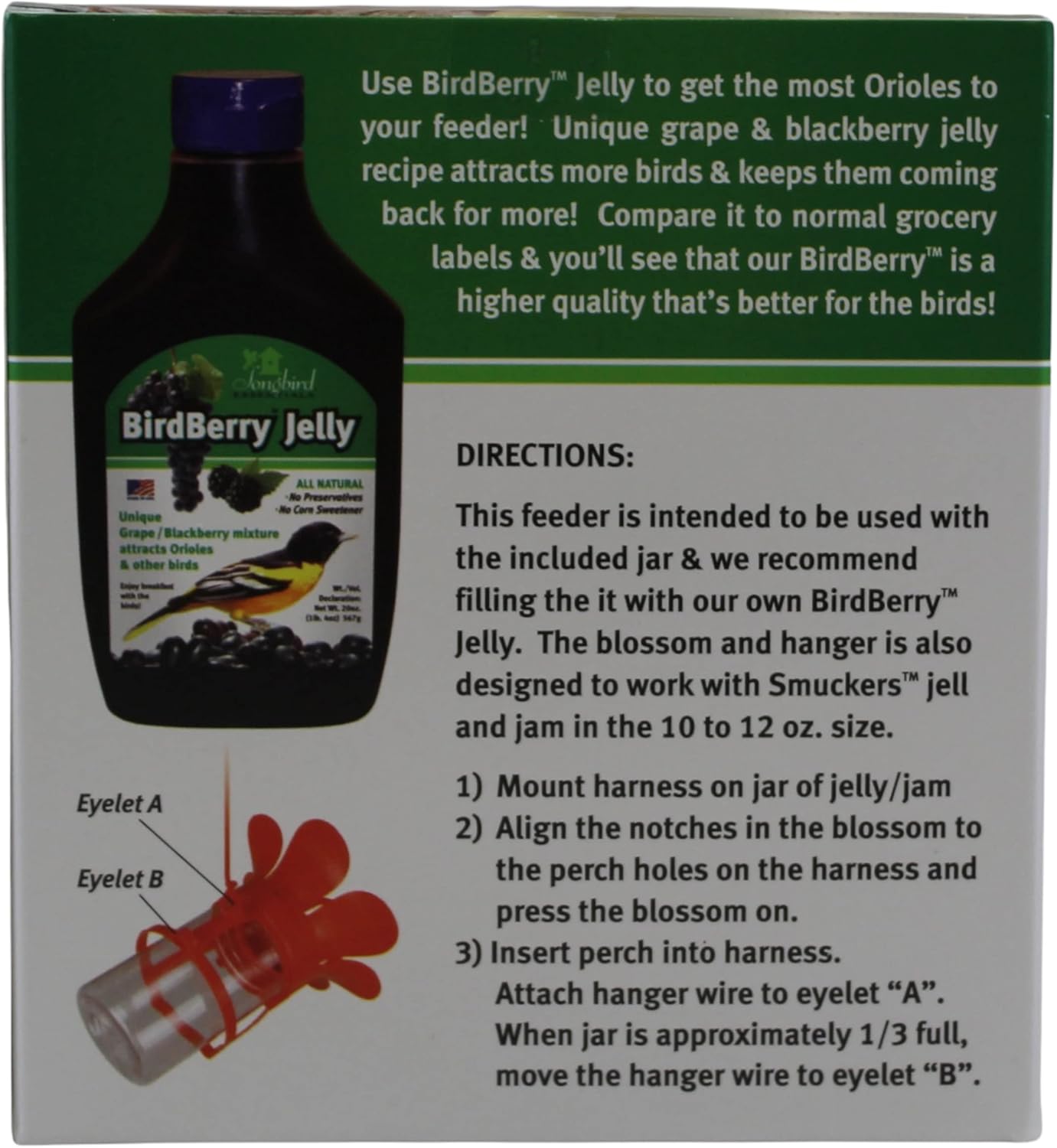 Songbird Essentials Orange Jelly Jam Fliteline Oriole Feeder - 6.5"