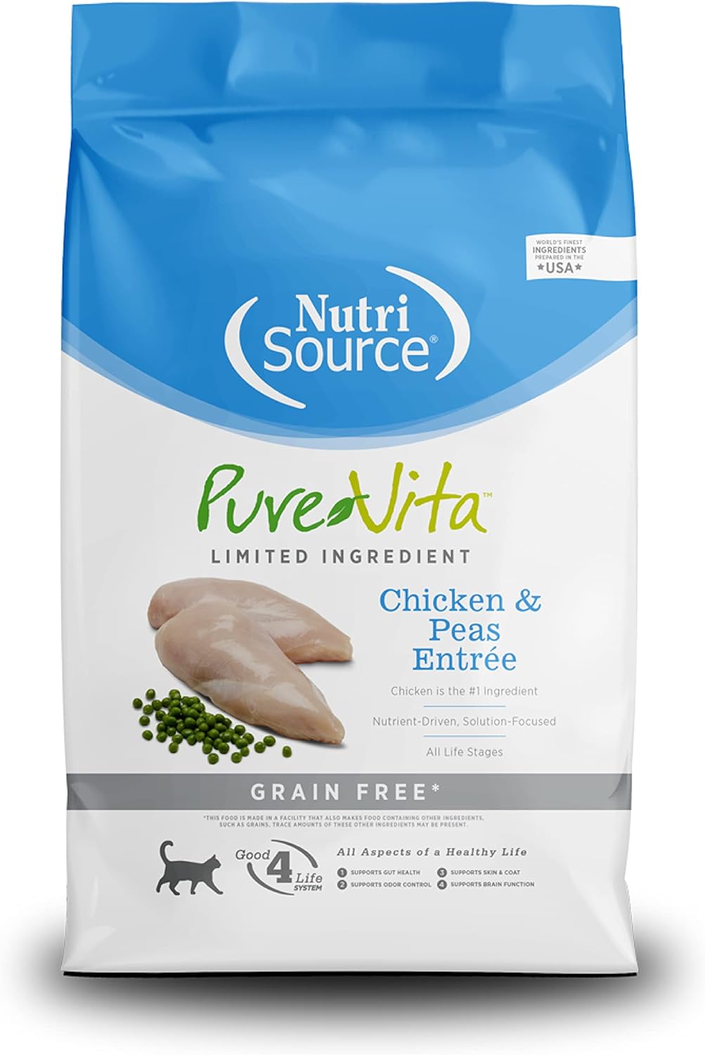 NutriSource PureVita Grain Free Chicken and Peas Entree Dry Cat Food - 15lb