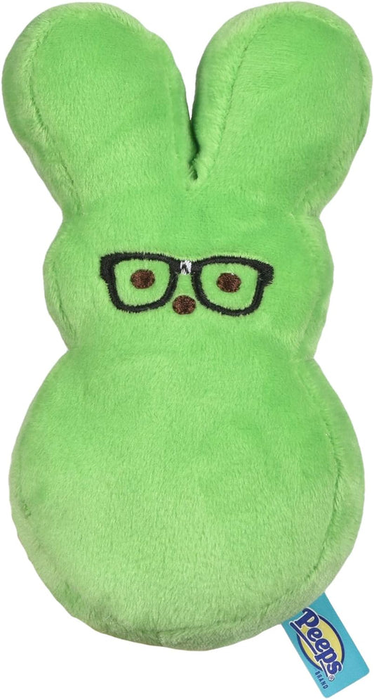 Peeps for Pets Bunny Green Nerd Bunny Plush Chew Dog Toy -  6 Inch