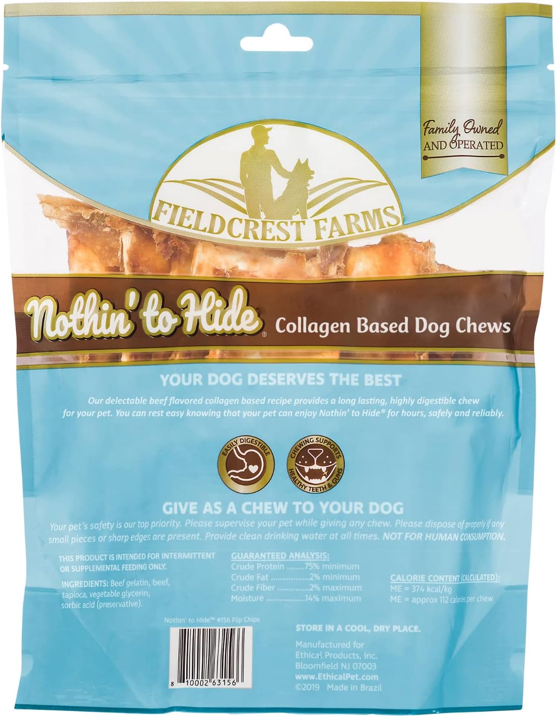 Fieldcrest Farms Nothin' To Hide Flip Chips Beef (Pack of 8)