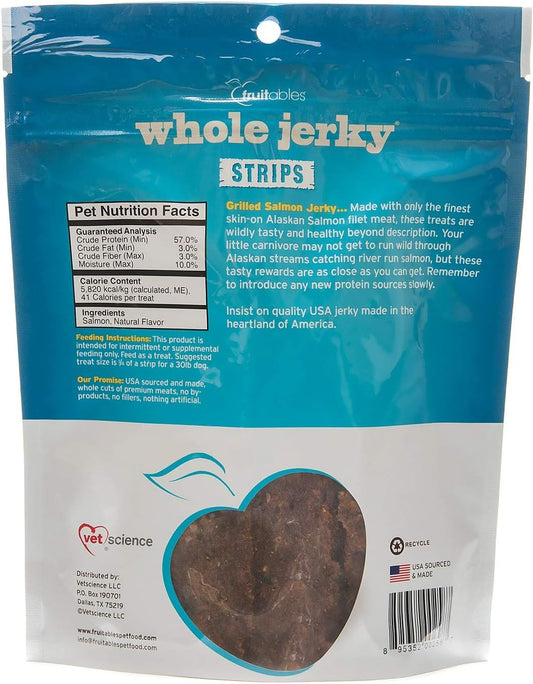 Fruitables Whole Jerky Strips Alaskan Salmon Natural Gluten Free Dog Treats 5 Ounce, Pack of 3