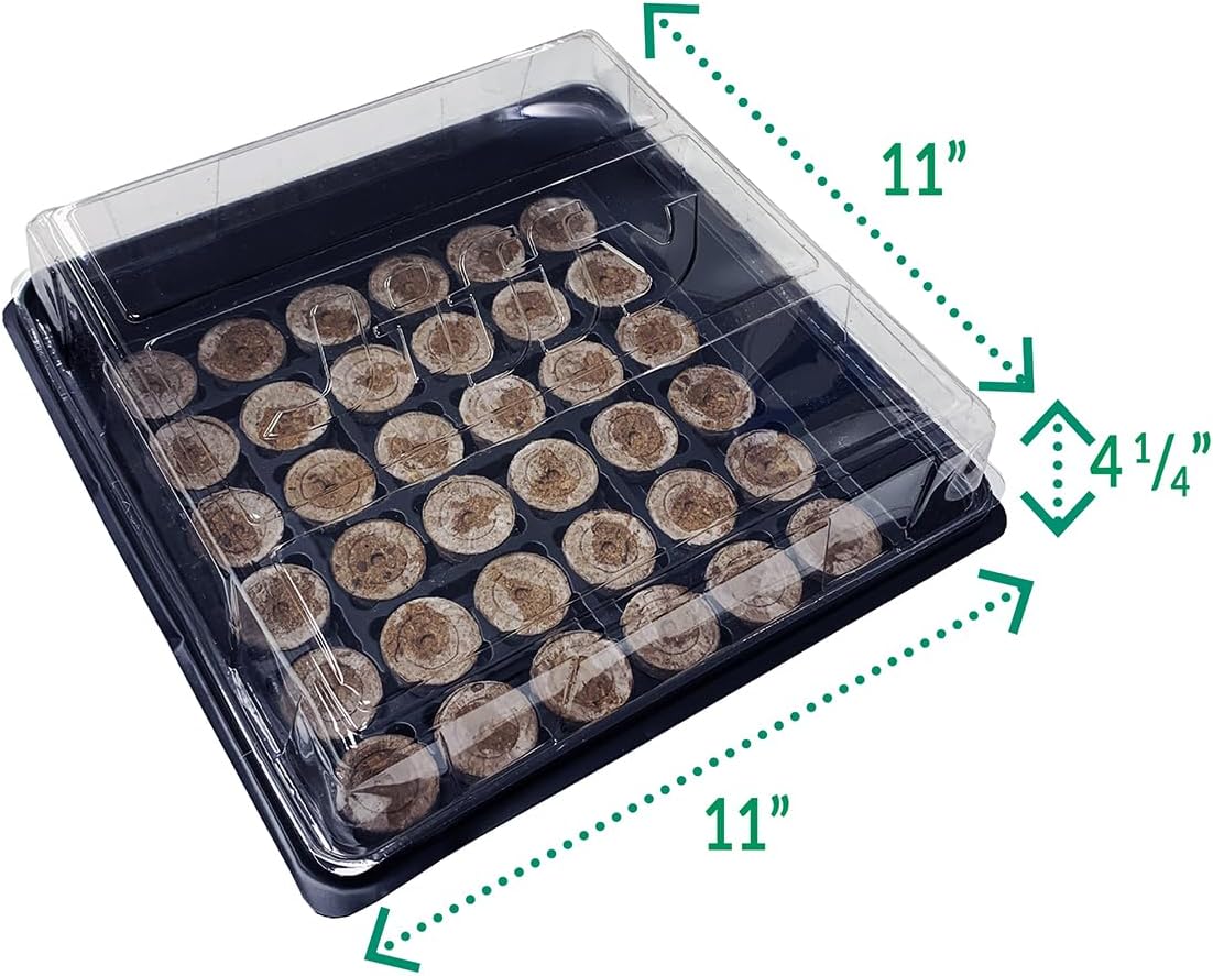 Jiffy Seed Starting Tray Kit, 36 Cell 36mm Peat Pellets with Bonus SUPER thrive