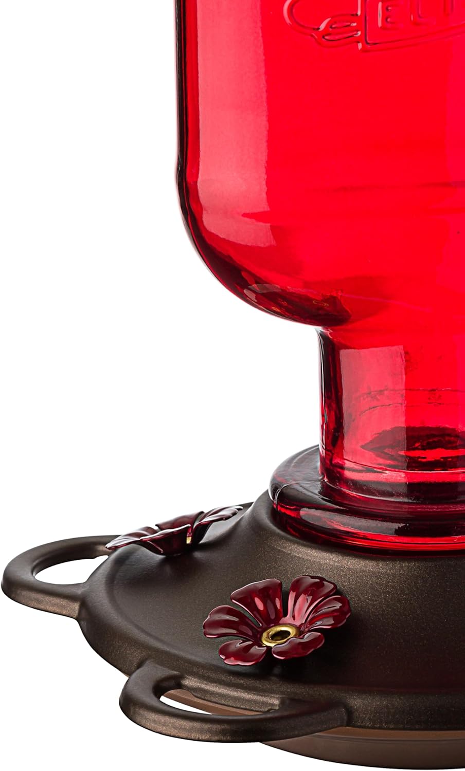 More Birds Red Elixir Vintage Glass Medicine Bottle Hummingbird Feeder - 13 oz