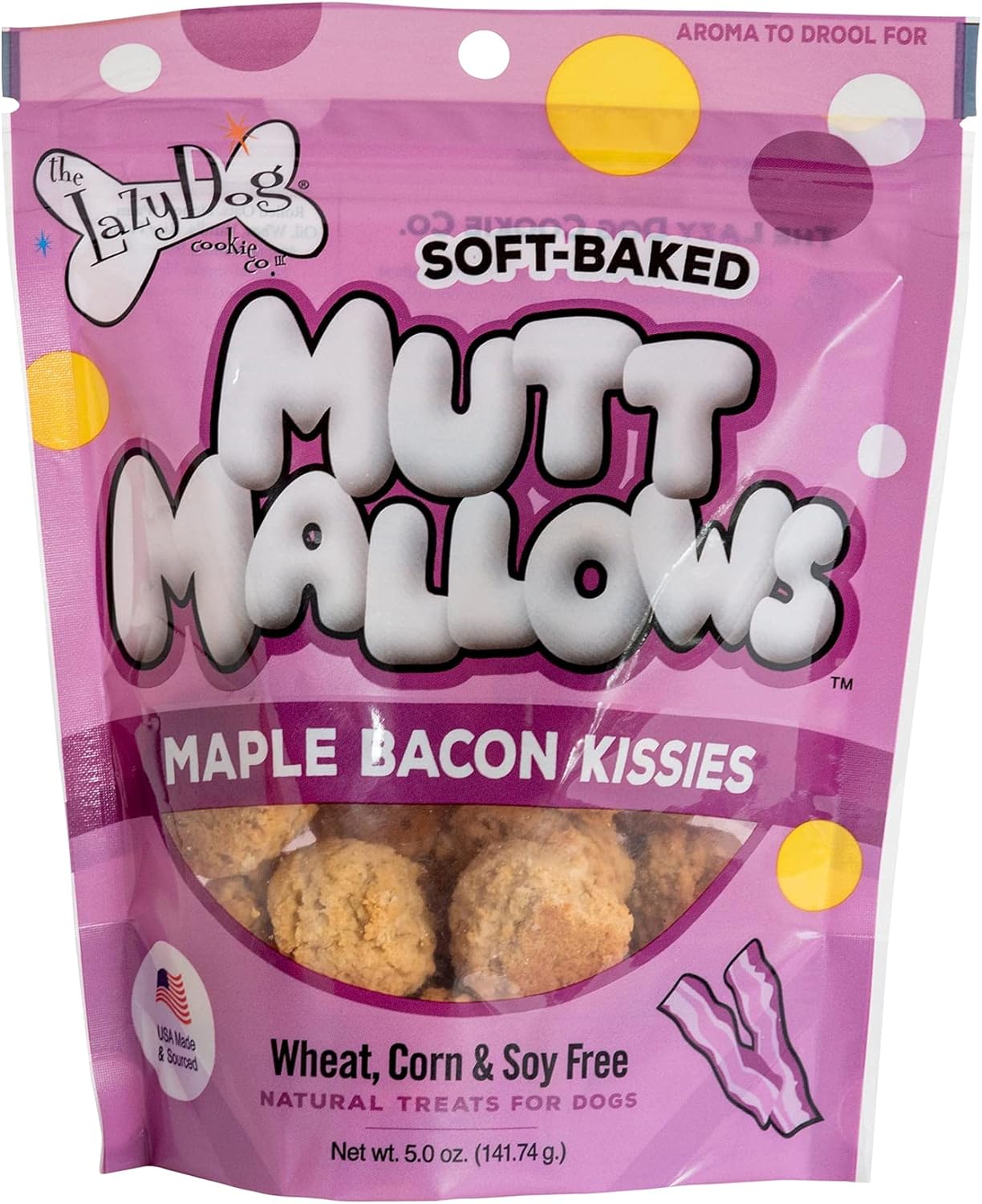 The Lazy Dog Cookie Co. Mutt Mallows Maple Bacon Kisses, 5 oz.