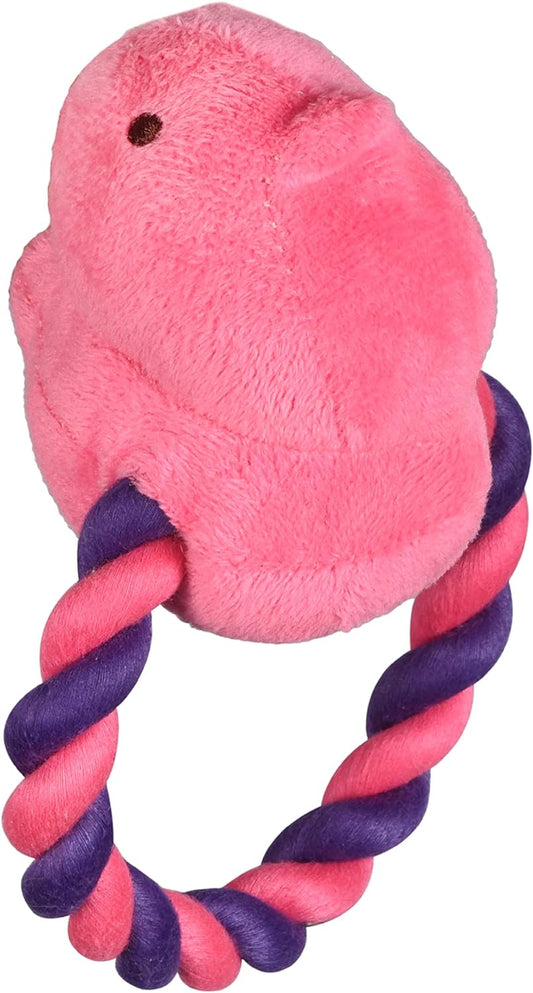 Peeps for Pets Plush Chick Rope Pull Toy for Dogs Squeaker Dog Toy - Pink/Purple