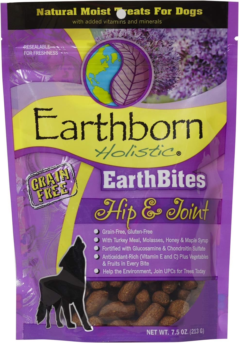 Earthborn Holistic EarthBites Hip & Joint Grain-Free Moist Dog Treats - 7.5 oz