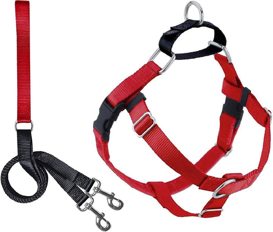 2 Hounds Design Freedom No-Pull Dog Harness Training Package, Large, Red