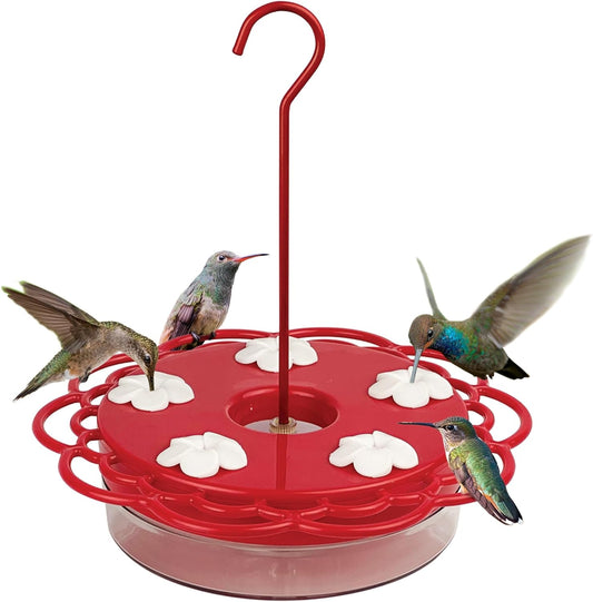 Nature's Way Red 2 in 1 Plastic Dish Hanging Hummingbird Feeders - 13 Oz