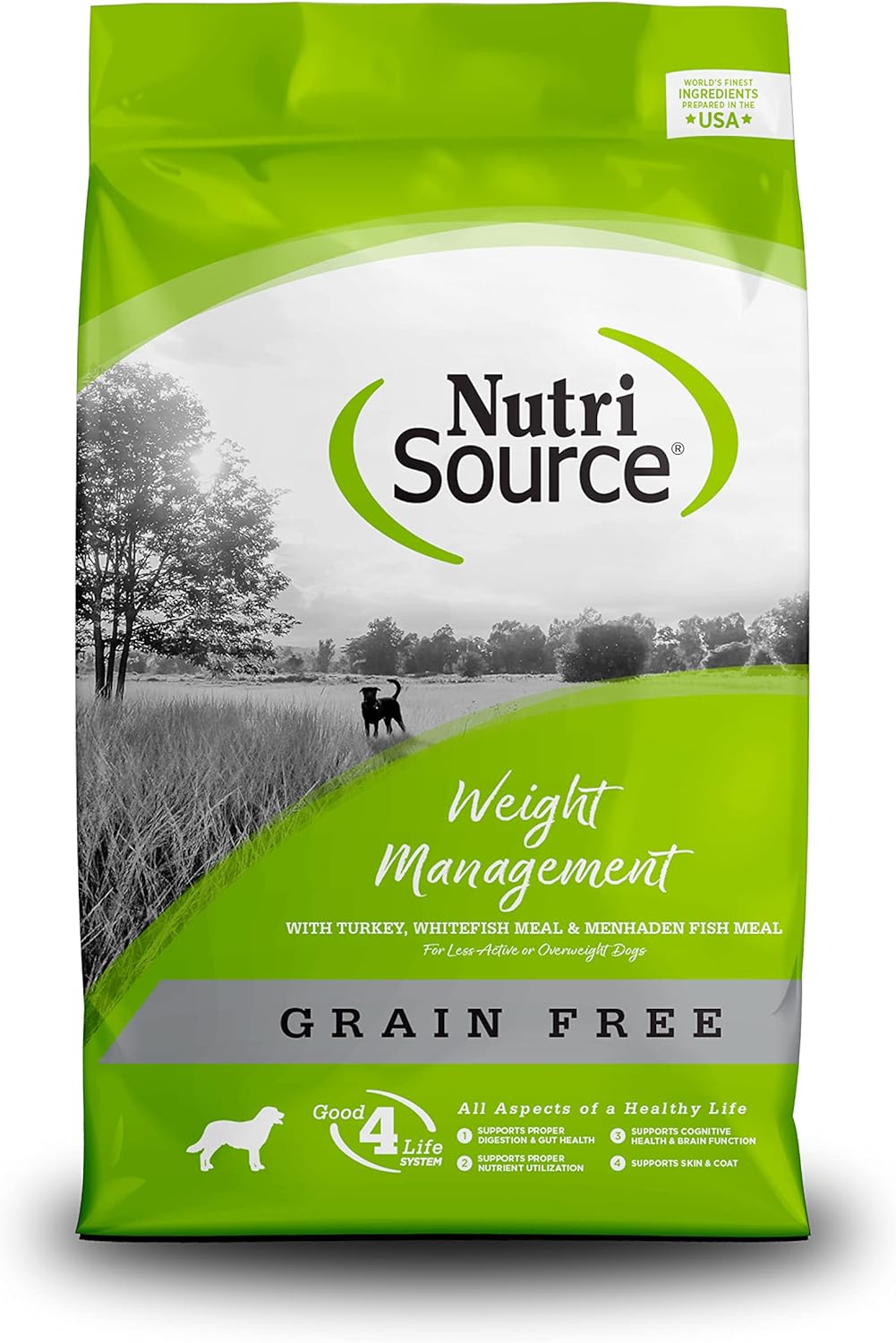 NutriSource Weight Management Turkey, Whitefish Meal and Menhaden Fish Meal Grain Free Dry Dog Food - 26 Lb