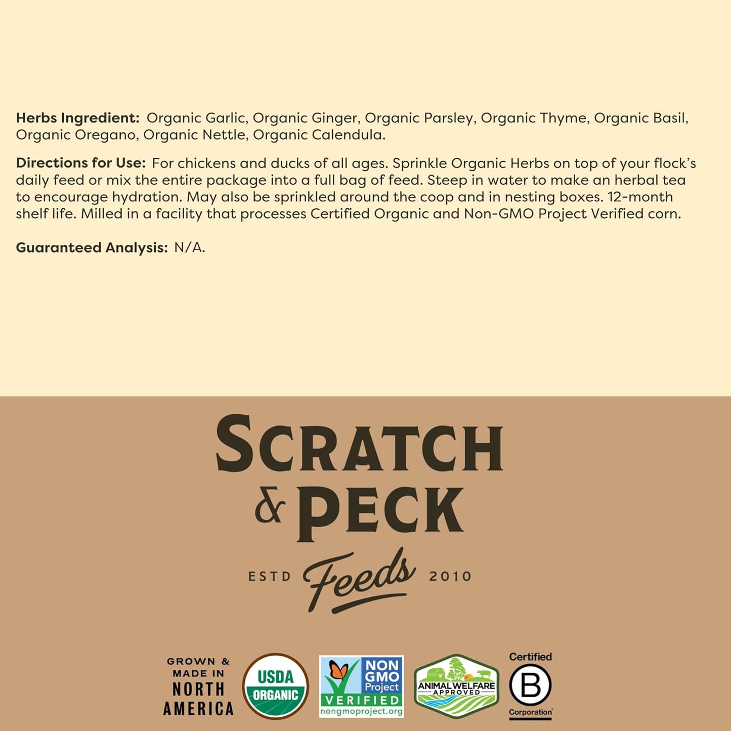 Scratch and Peck Feeds Cluckin Good Organic 3 Grain Scratch Chickens and Ducks Feed - 10 lbs