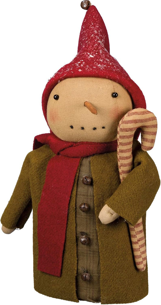 Primitives by Kathy Standing Snowman with Green Coat
