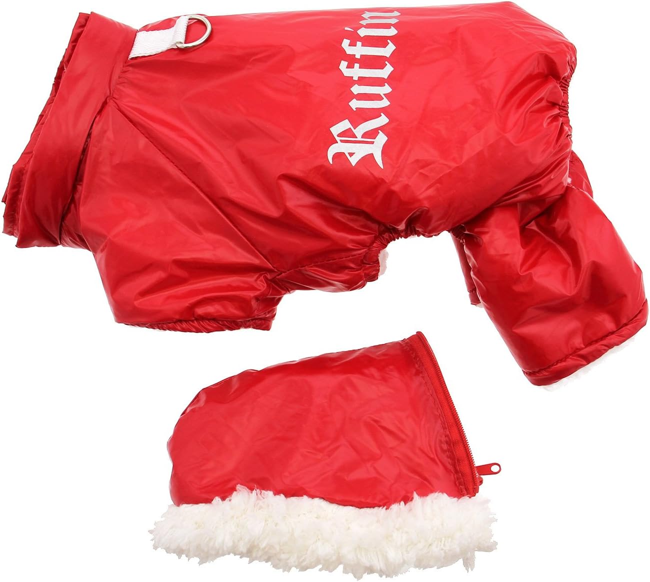 Doggie Design "Ruffin It" Winter Full Dog Snowsuit Harness, Red, S/M