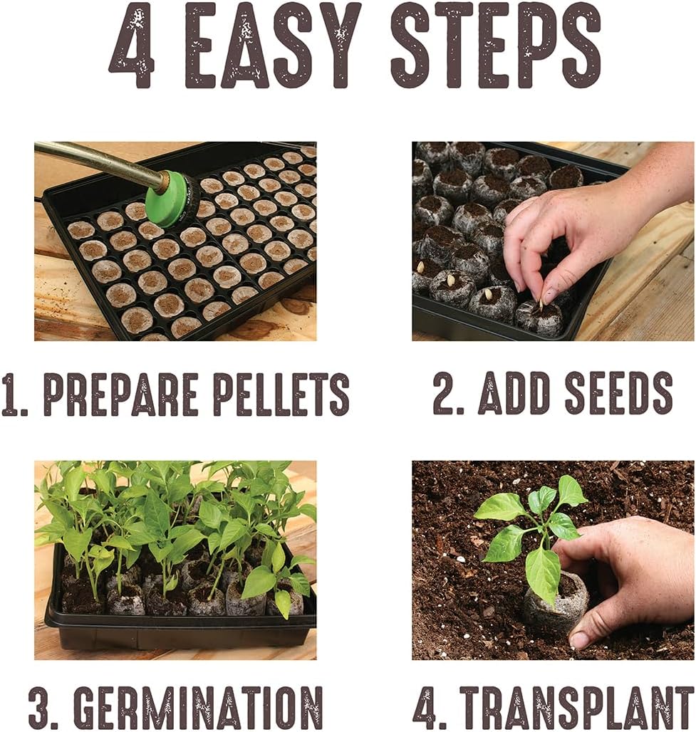 Jiffy Seed Starting Tray Kit, 36 Cell 36mm Peat Pellets with Bonus SUPER thrive