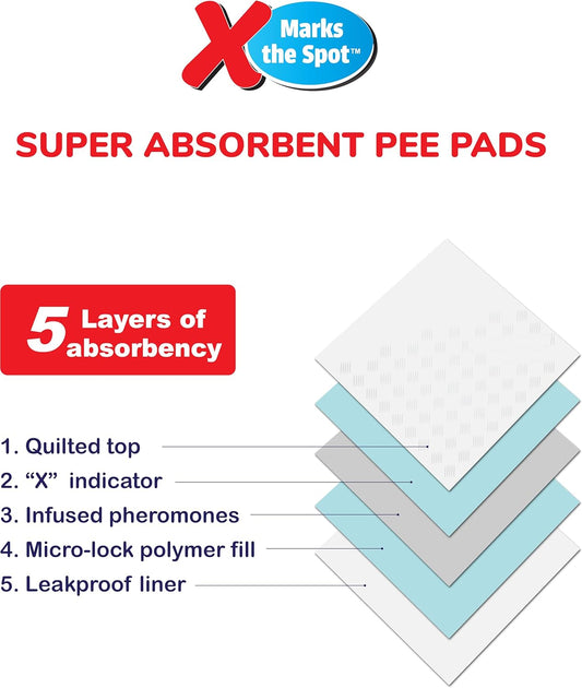 SPOT X Marks The Super Absorbent Pee Pads - 30 Pack (22" x 22")
