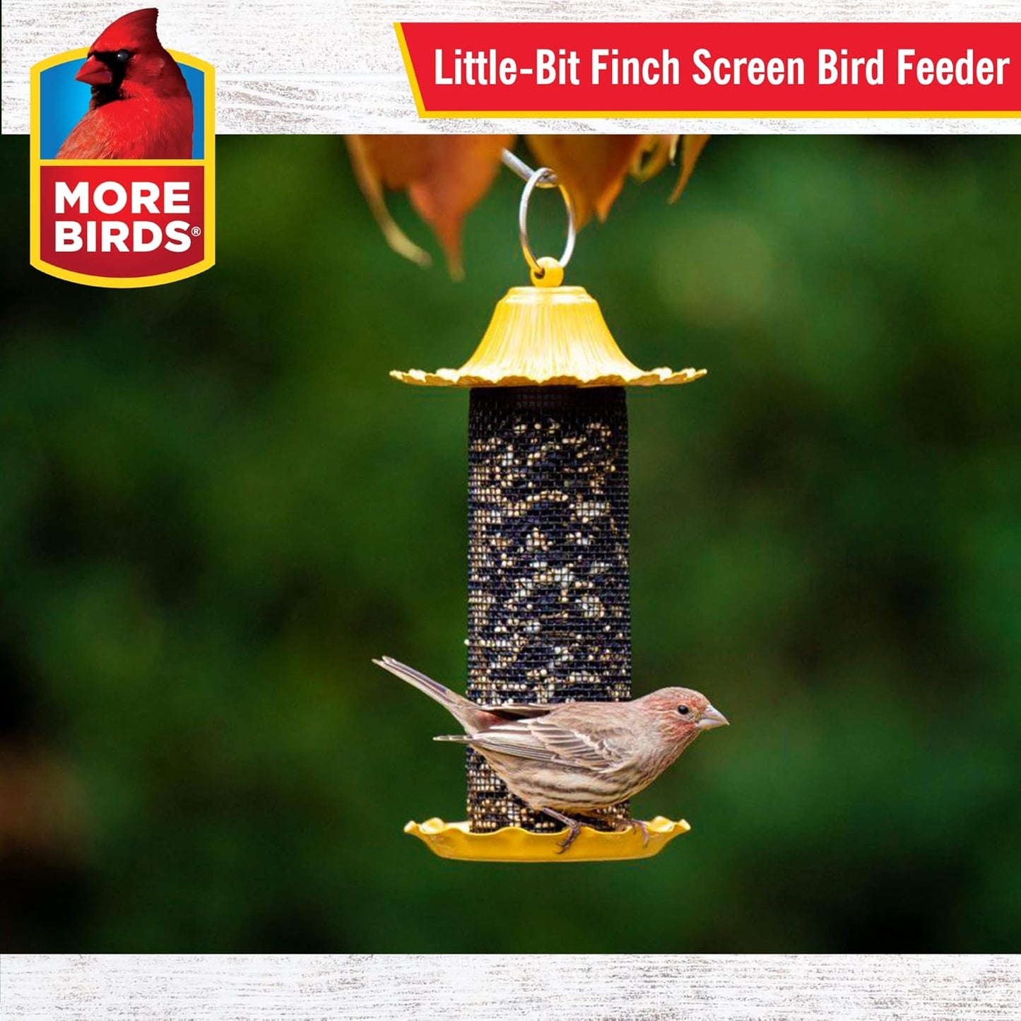 More Birds Yellow Little Bit Finch Tube Bird Feeder - 9"