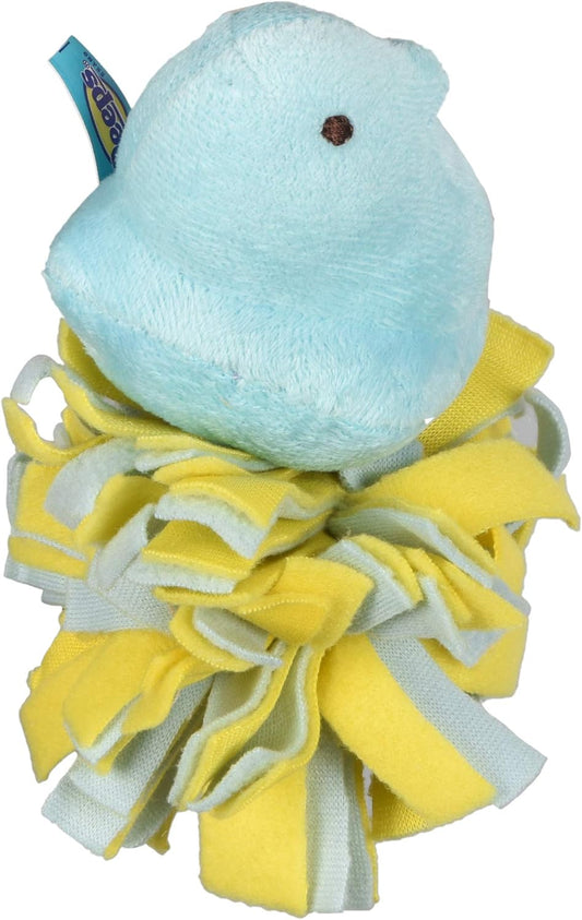 Peeps for Pets Plush Chick Fleece Bottom Squeaker Dog Toy - Blue and Yellow