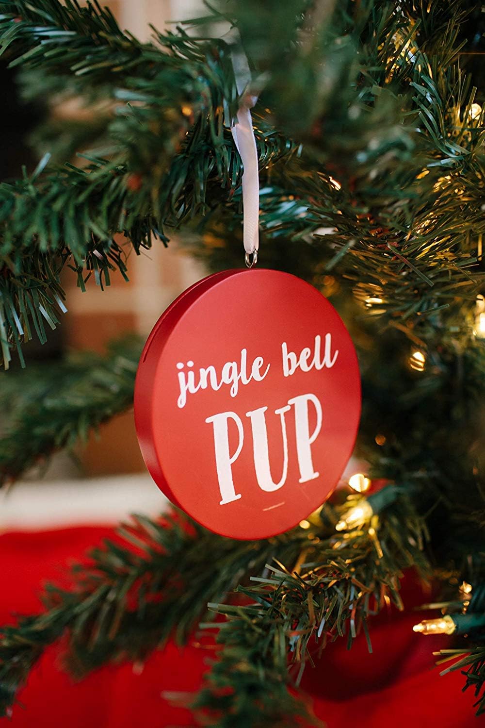 Jingle Bell Pup Photo Ornament- Set of 2